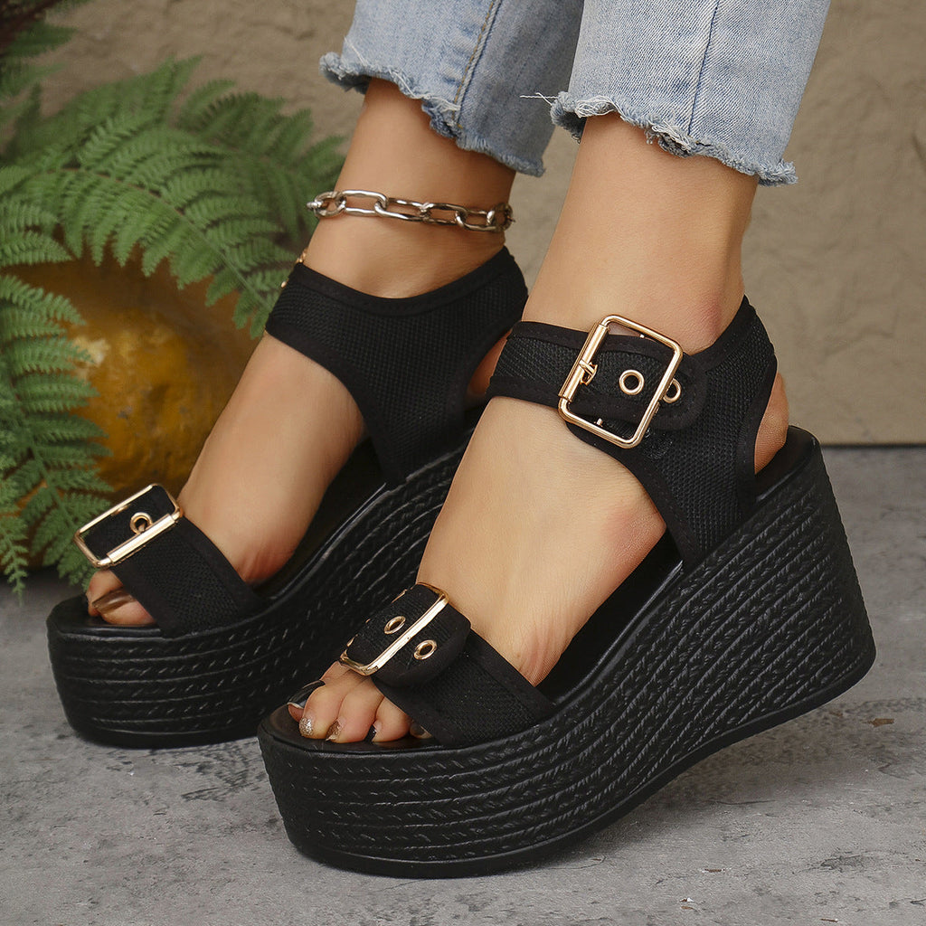Damen Wedge-Sandalen mit rutschfestem Riemendesign und bequemem Fußbett Shopnory