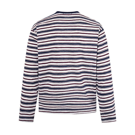 Herren Gestreiftes Langarmshirt aus Baumwollmischung mit Rundhalsausschnitt und feiner Struktur Shop Nory
