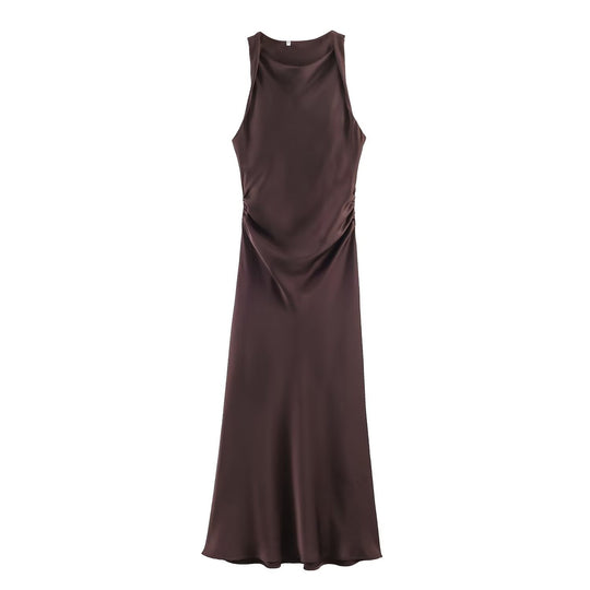 Damen elegantes Sommerkleid mit fließendem Schnitt und charmanten Rüschendetails