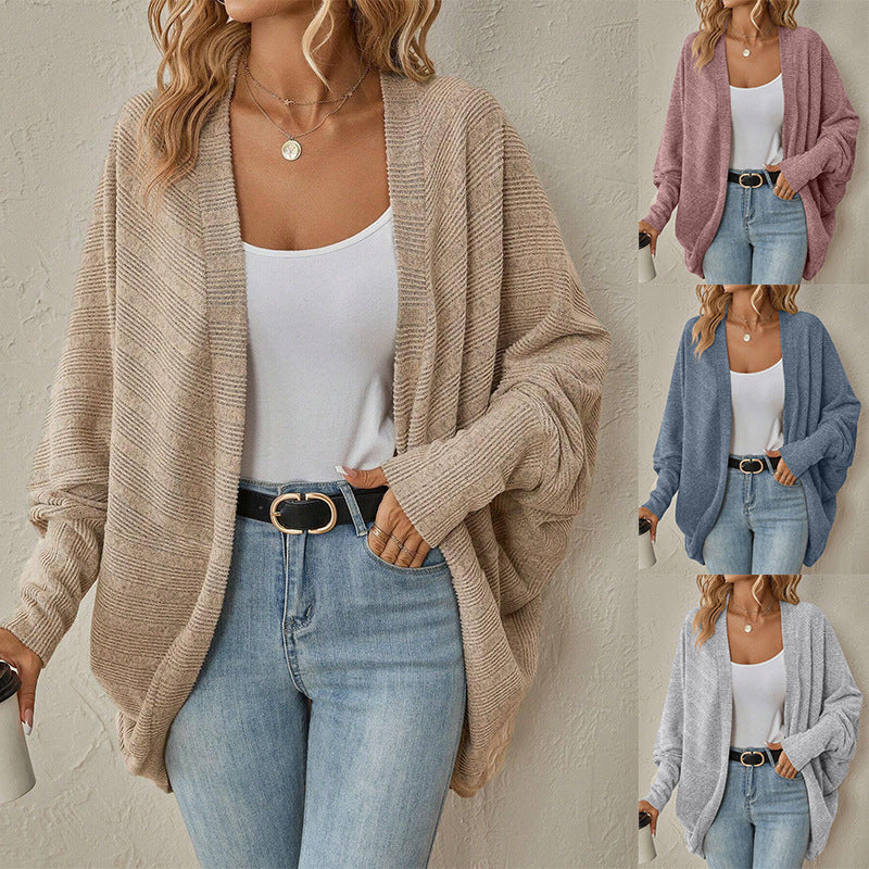 Damen lässige Strickjacke mit oversized Schnitt und lässigen Ärmeln