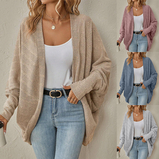 Damen lässige Strickjacke mit oversized Schnitt und lässigen Ärmeln