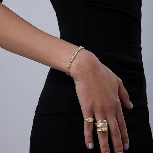 Damen Glamouröses Armband mit funkelnden Zirkonia-Steinen Shop Nory