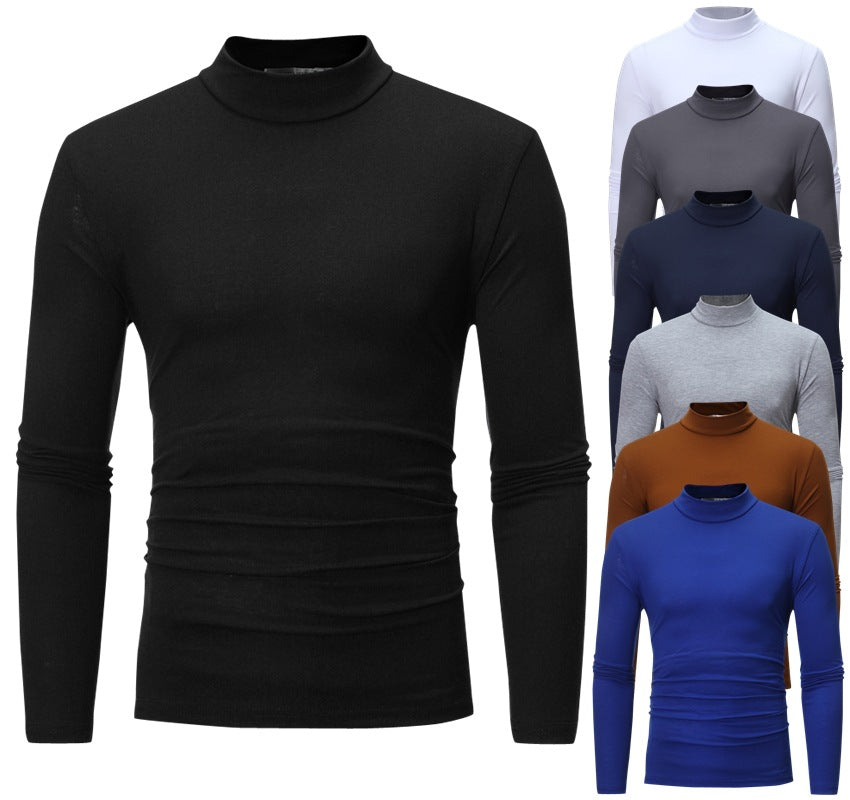 Herren tailliertes Langarm-Stehkragen-Shirt aus Stretchjersey Shop Nory
