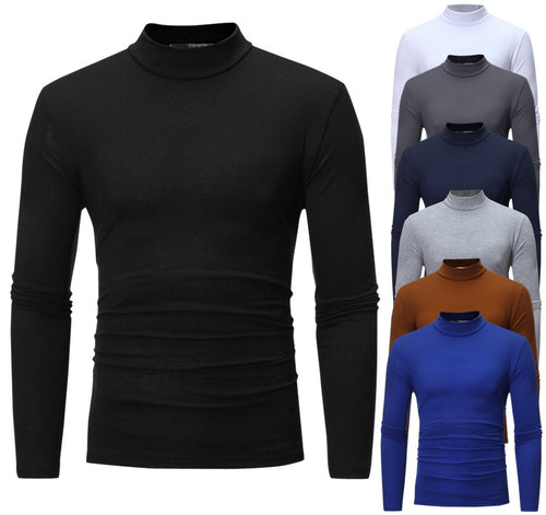 Herren tailliertes Langarm-Stehkragen-Shirt aus Stretchjersey Shop Nory