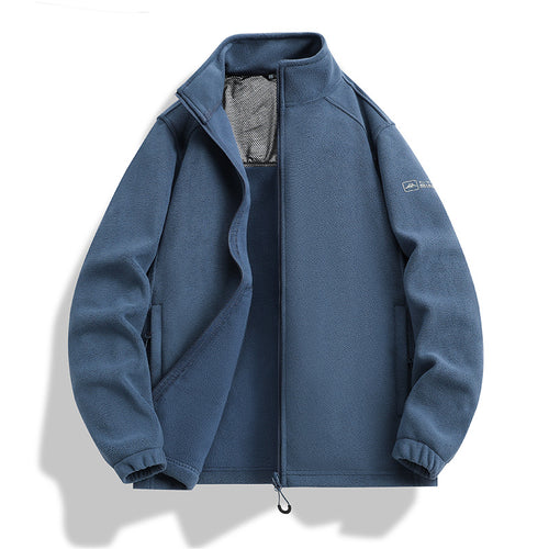 Herren Fleecejacke mit Stehkragen, Windabweisender Microfleece und Reißverschlusstaschen Shop Nory