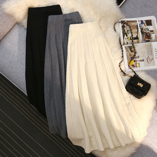 Damen Plissierter Maxirock mit hohem Bund Shop Nory