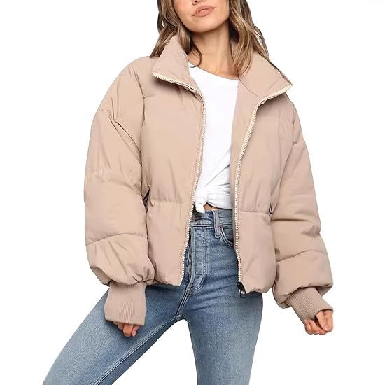 Damen Gesteppte Kurzjacke mit Stehkragen, wattierter Füllung und elastischen Bündchen Shop Nory