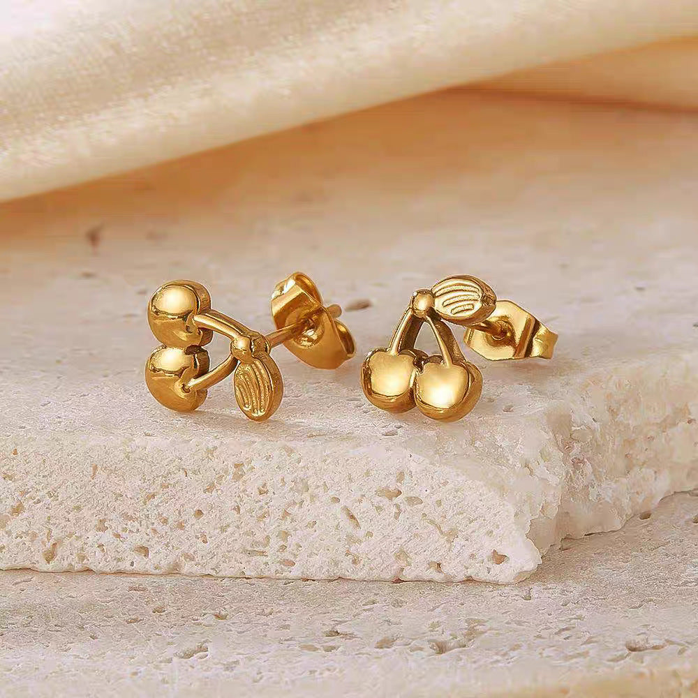 Damen Verspielte Kirsch Charms Steckerohrringe Shop Nory
