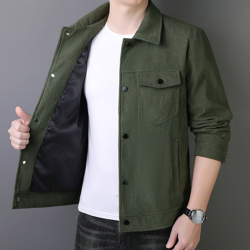 Herren Cordjacke im Truckerstil mit Druckknopfleiste Shop Nory