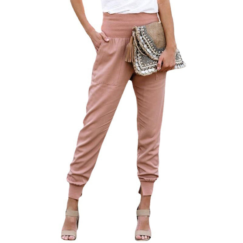Damen bequem geschnittene Jogger-Hose mit seitlichen Taschen und Gummizug