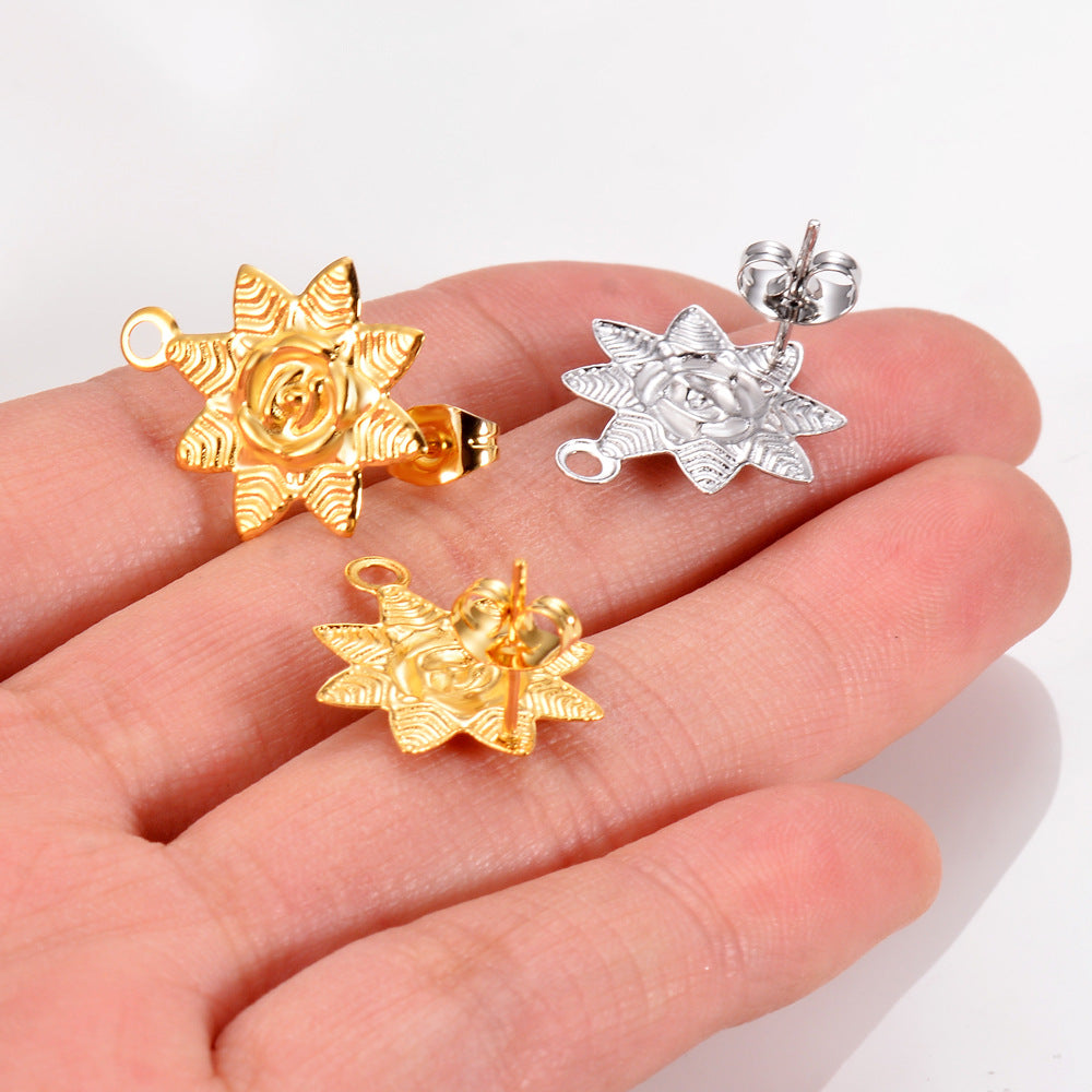 Damen Ohrstecker mit floralem Rosendesign aus hochwertigem Metall Shop Nory