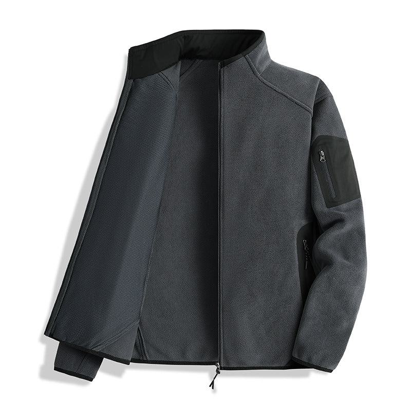 Herren Fleecejacke mit Stehkragen und Softshell-Einsätzen Shop Nory
