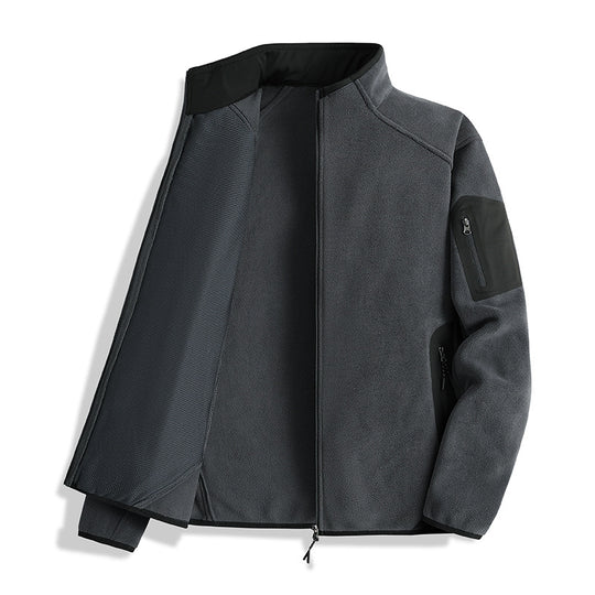 Herren Fleecejacke mit Stehkragen und Softshell-Einsätzen Shop Nory