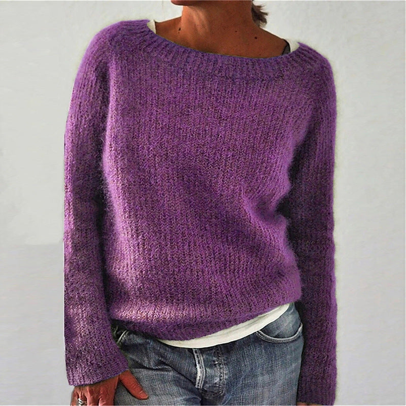 Damen nan kuscheliger Grobstrickpullover mit Rundhalsausschnitt und lockerem Oversize-Schnitt Shop Nory