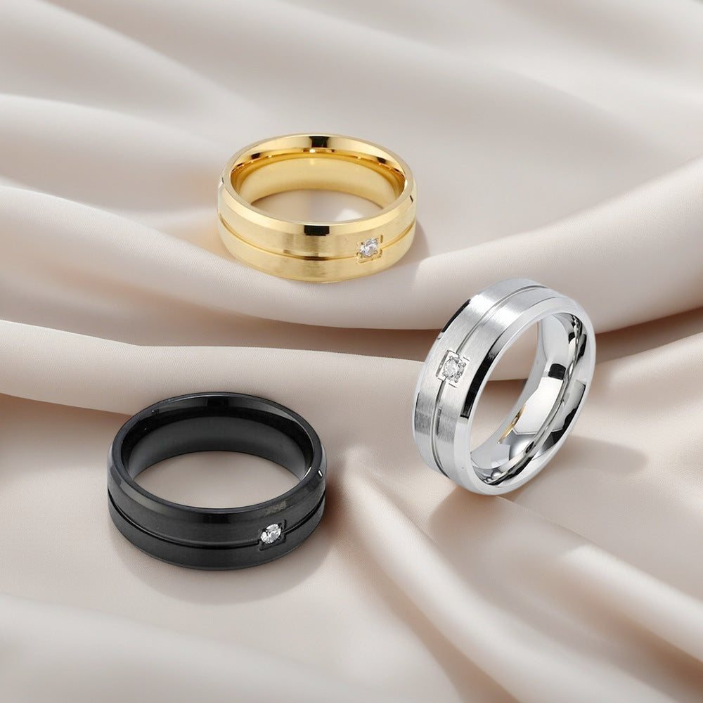 Herren Ring mit elegantem minimalistischem Design und funkelndem Zirkonia Shop Nory