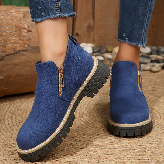 Damen Ankle-Boots mit Profilsohle, seitlichem Reißverschluss und gepolstertem Komfortschaft Shop Nory