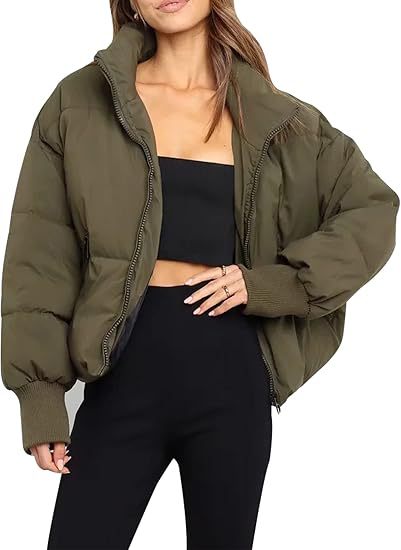 Damen Gesteppte Kurzjacke mit Stehkragen, wattierter Füllung und elastischen Bündchen Shop Nory