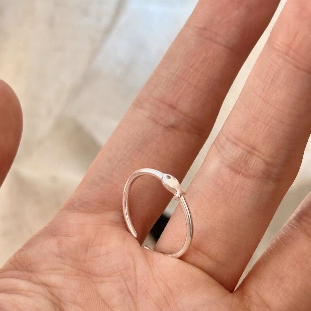 Damen Feiner Silberring mit Fischmotiv Shop Nory
