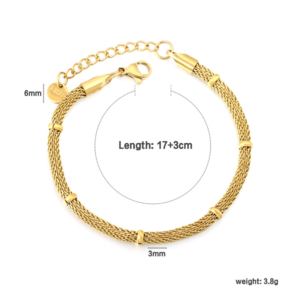 Damen Zart geflochtenes Armband mit verstellbarem Verschluss Shop Nory