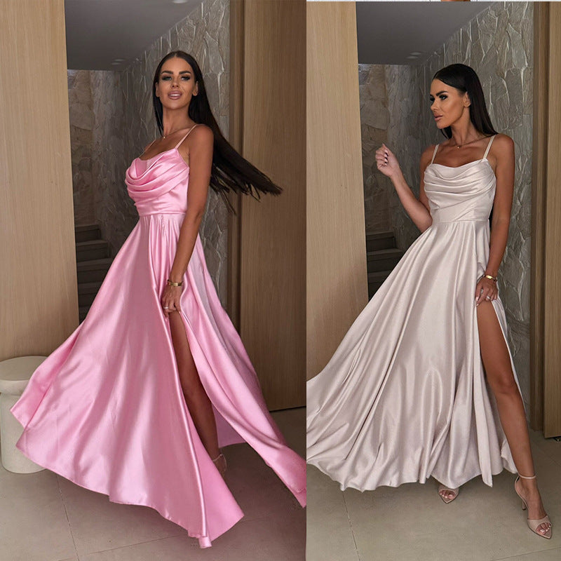 Damen Maxikleid mit geflochtenem Oberteil und offenem Rücken Shopnory