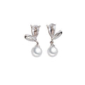 Damen Ohrringe mit eleganten Perlen und funkelnden Zirkonia Shop Nory