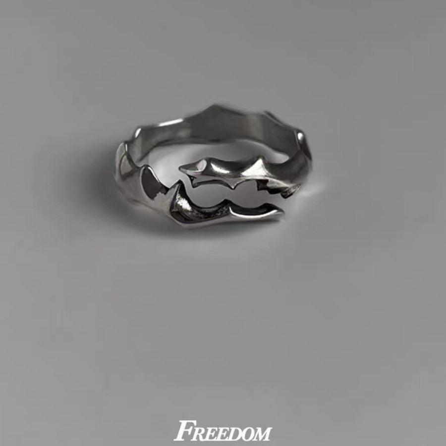 Damen kreativ gestalteter Ring mit kunstvollem Wellenmuster Shop Nory