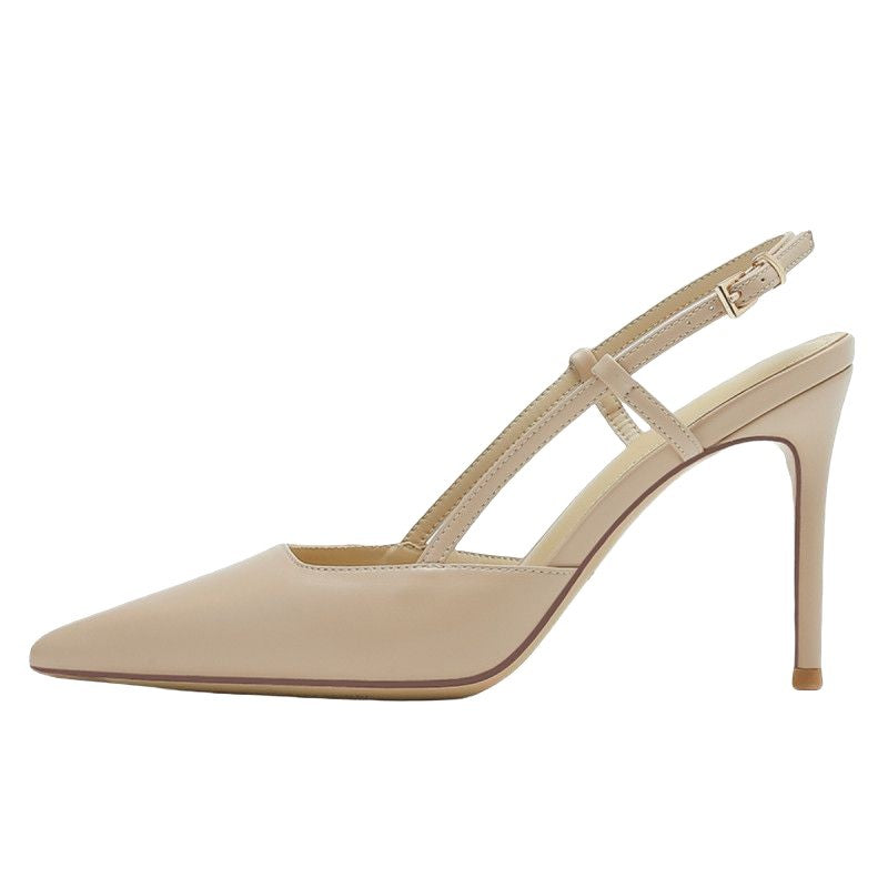 Damen Minimalistische spitz zulaufende Slingback-Pumps mit feinem Knöchelriemen und gepolstertem Komfortfußbett Shop Nory
