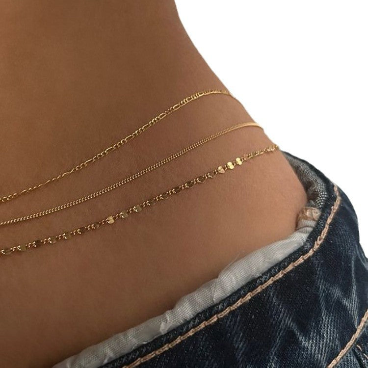 Damen Fußkettchen-Set mit filigranen Ketten und funkelnden Akzenten Shop Nory