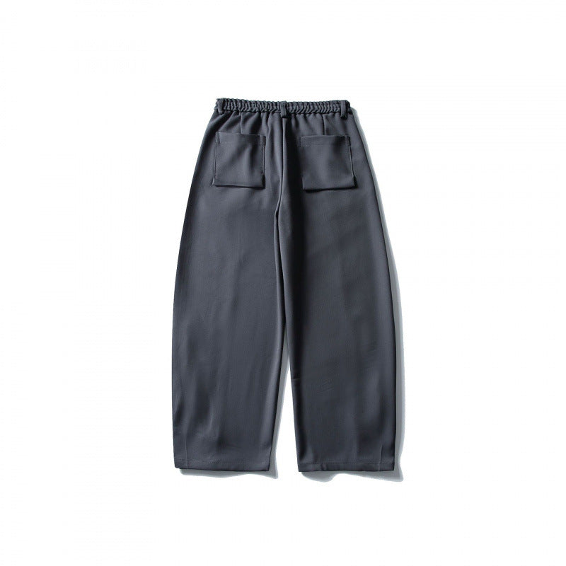 Herren weite knöchellange Bundfalten-Hose mit elastischem Bund und verstellbarem Saum Shop Nory