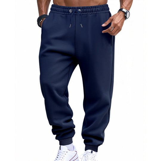 Herren nan sportliche Sweat-Jogginghose mit elastischem Tunnelzugbund, Rippbündchen und tiefen Eingrifftaschen