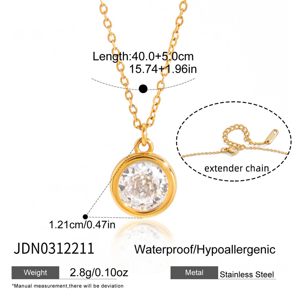 Damen Halskette mit funkelnden Zirkonia-Details und hypoallergenen Eigenschaften Shop Nory
