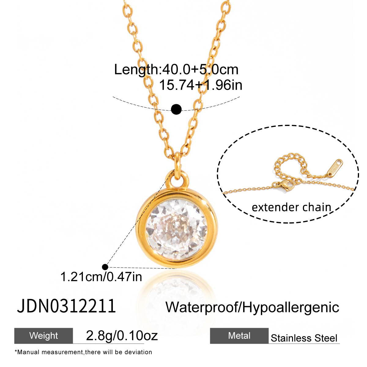 Damen Halskette mit funkelnden Zirkonia-Details und hypoallergenen Eigenschaften Shop Nory