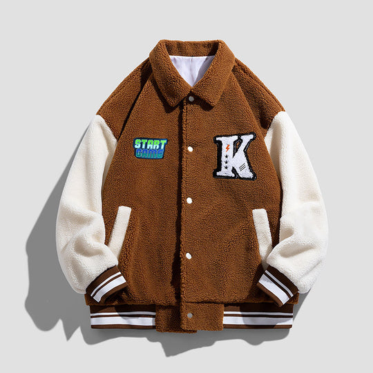 Unisex modische Collegejacke mit gesticktem Logo Shop Nory
