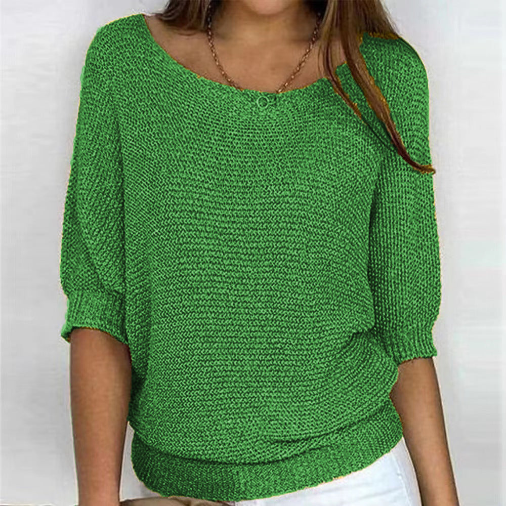 Damen nan legerer kastiger Feinstrickpullover mit weitem Ausschnitt Shop Nory