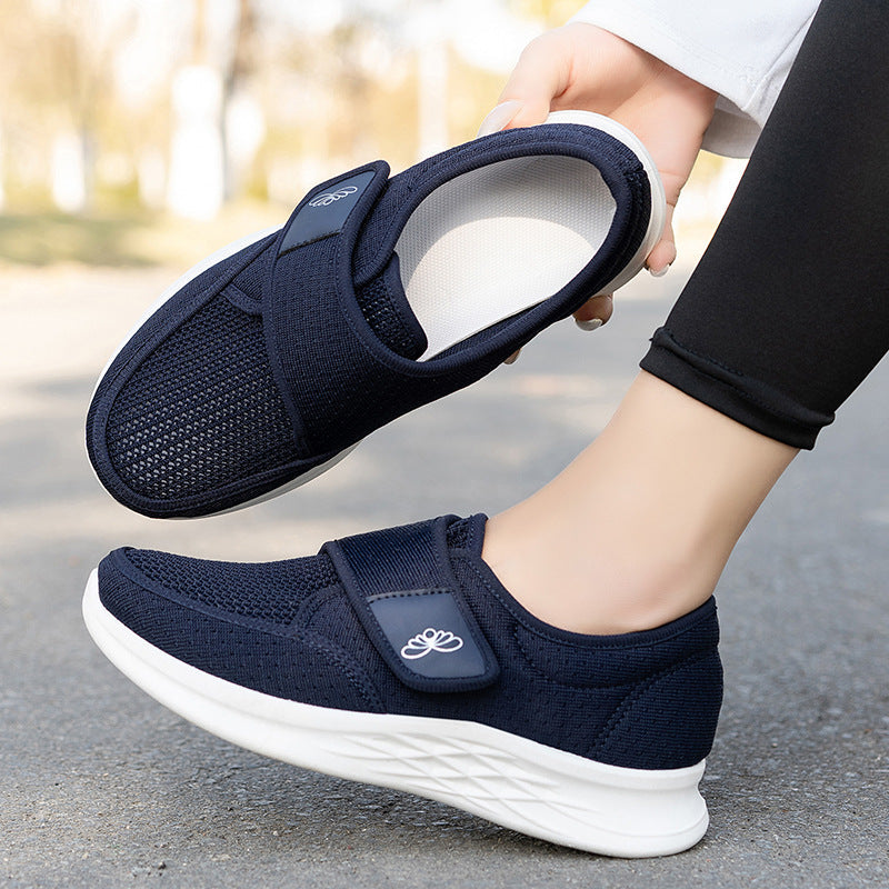 Damen sportliche und atmungsaktive Slipper mit Klettverschluss Shopnory