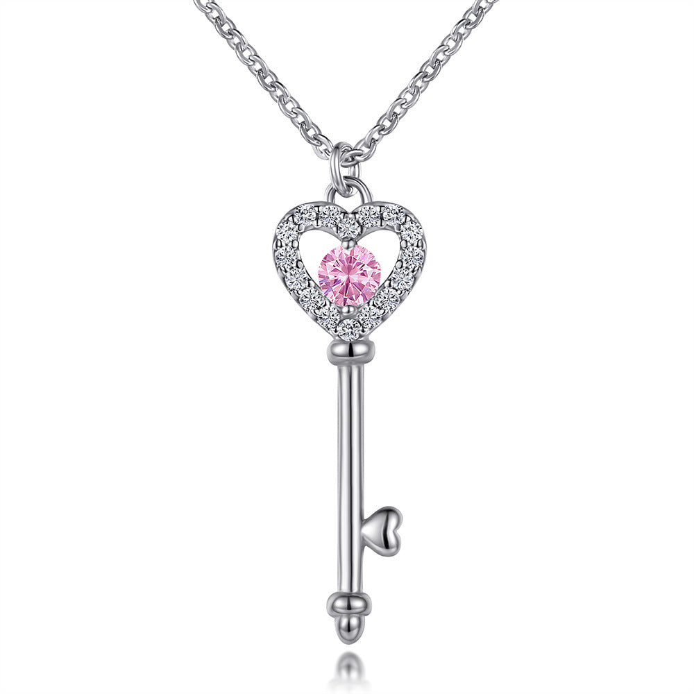 Damen Herzschlüssel Anhänger aus hochwertigem Edelstahl mit funkelnden Zirkonia Shop Nory