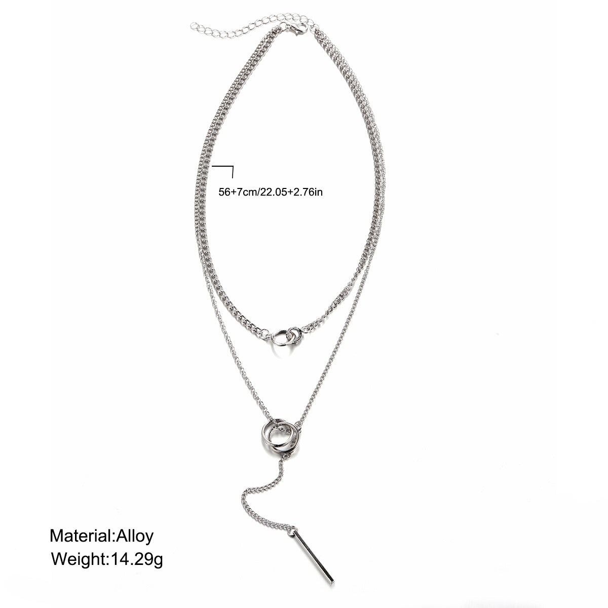 Damen mehrlagige Halskette mit modernem Anhänger Design Shop Nory