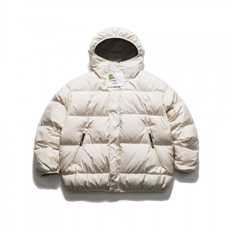 Unisex Kurze Boxy‑Pufferjacke mit voluminöser Kapuze, verdeckter Frontblende und Reißverschlusstaschen Shop Nory