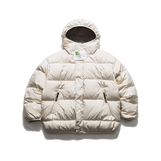 Unisex Kurze Boxy‑Pufferjacke mit voluminöser Kapuze, verdeckter Frontblende und Reißverschlusstaschen Shop Nory