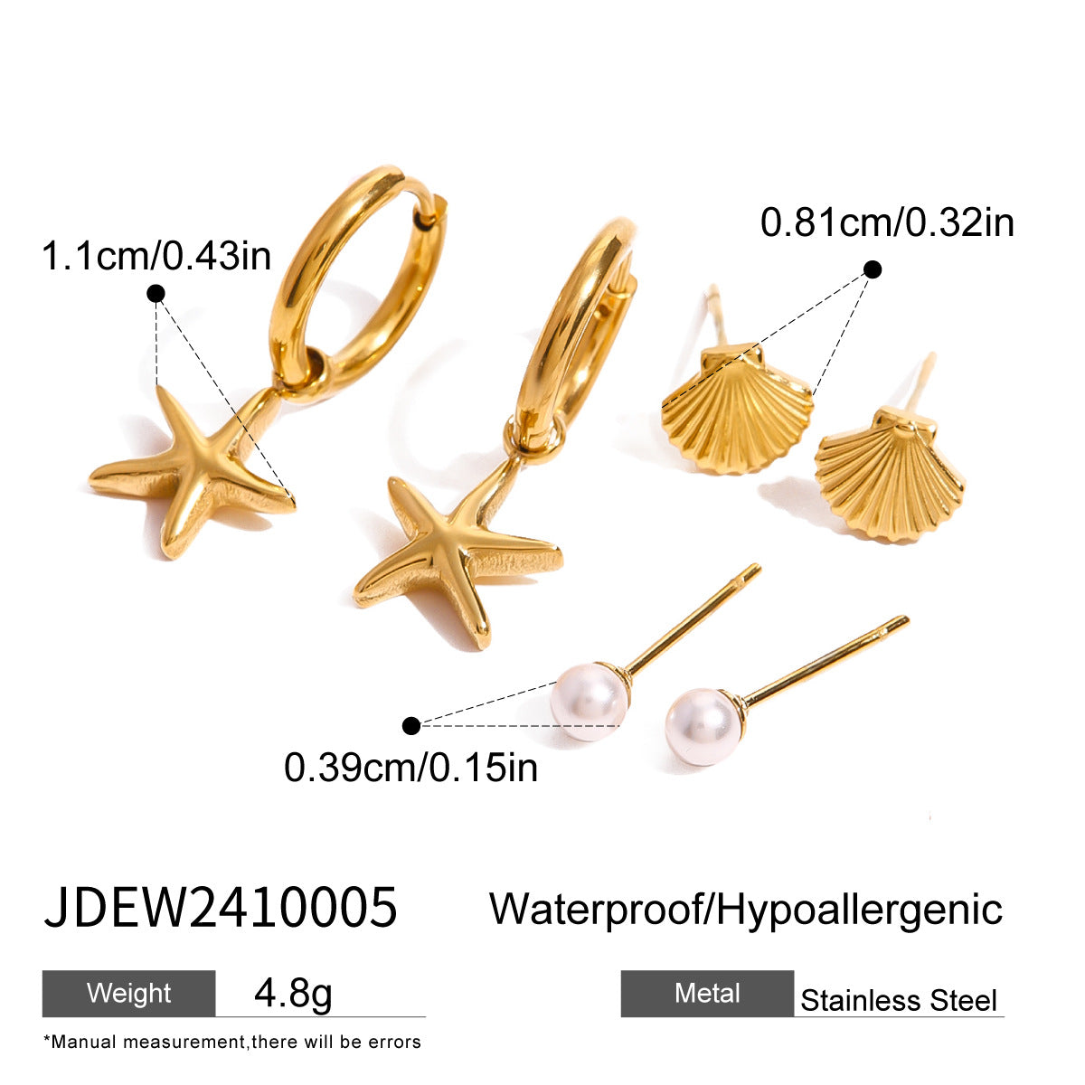 Damen Ohrhänger mit elegantem, geschwungenem Design aus hypoallergenem Edelstahl Shop Nory