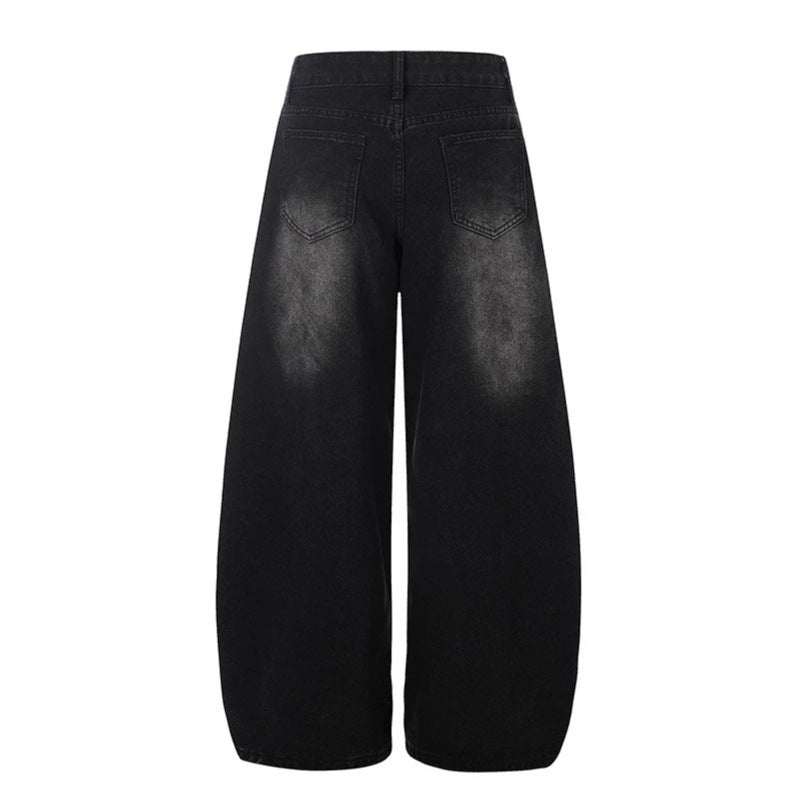 Damen Weite High‑Waist Palazzohose aus Denim mit Pferde‑Stickerei und Culotte‑Schnitt Shop Nory