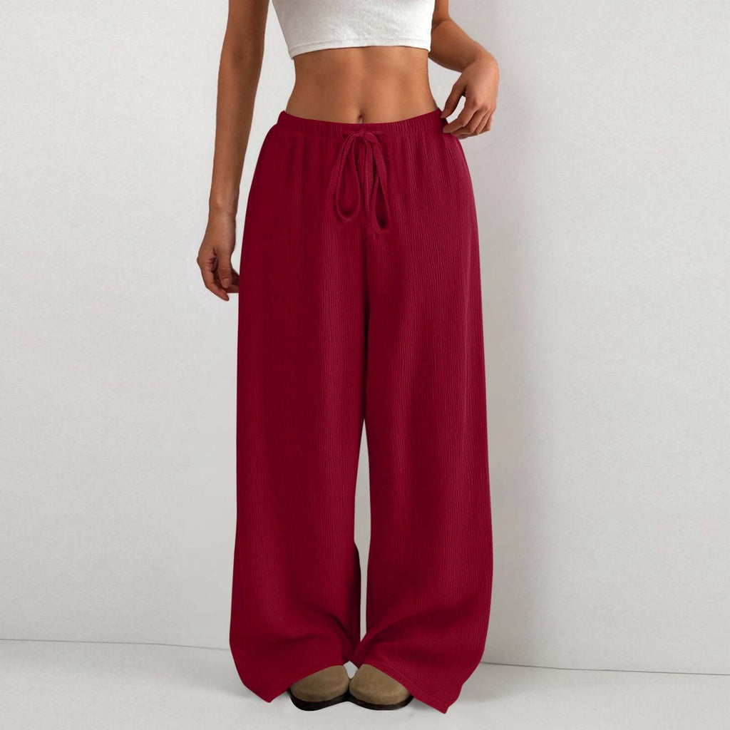 Damen Weite Sommerhose aus leichtem Stoff mit Gummizug