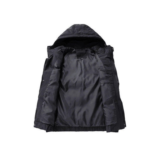 Herren Gesteppte Outdoor-Weste mit Kapuze, Cargo-Taschen und verstellbarem Saum Shop Nory