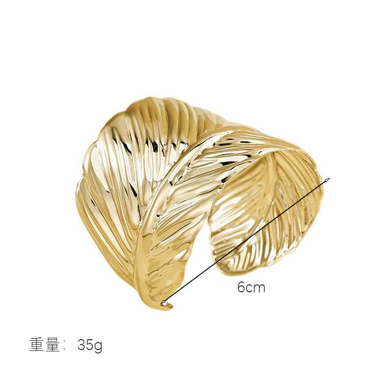 Damen Armreif mit elegantem Blätterdesign Shop Nory