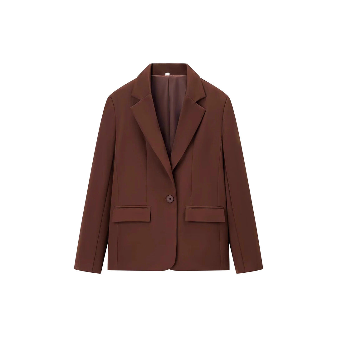 Damen elegantes Anzug-Set mit tailliertem Blazer und weit geschnittenen Hosen