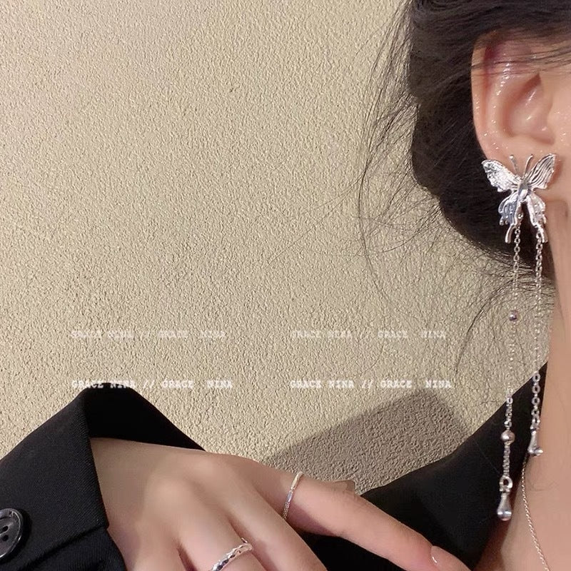 Damen Ohrringe im eleganten Schmetterlingsdesign mit funkelnden Kristallakzenten Shop Nory