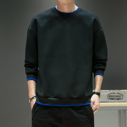 Herren Relaxed-Sweatshirt mit kontrastpaspelierten Bündchen und Clean-Rundhals Shop Nory