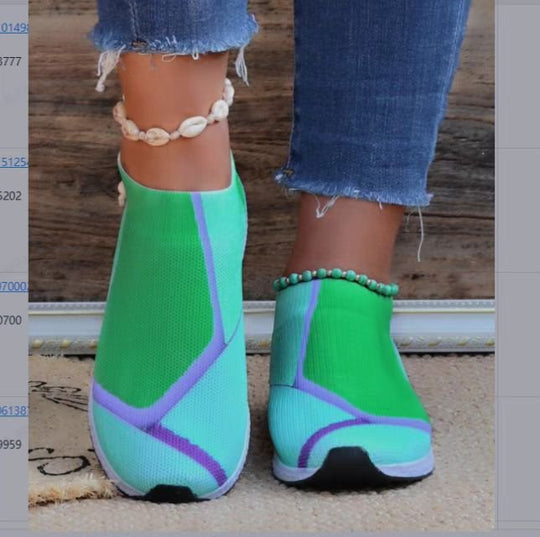 Damen Leichte Strick-Slipper-Sneaker ohne Schnürung mit atmungsaktivem Mesh und gedämpfter Plateausohle Shop Nory