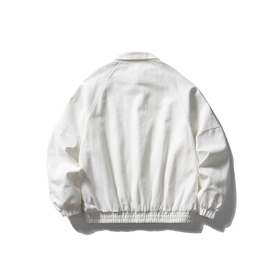 Unisex Boxy Canvas-Blousonjacke mit Pattentaschen und elastischem Saum Shop Nory