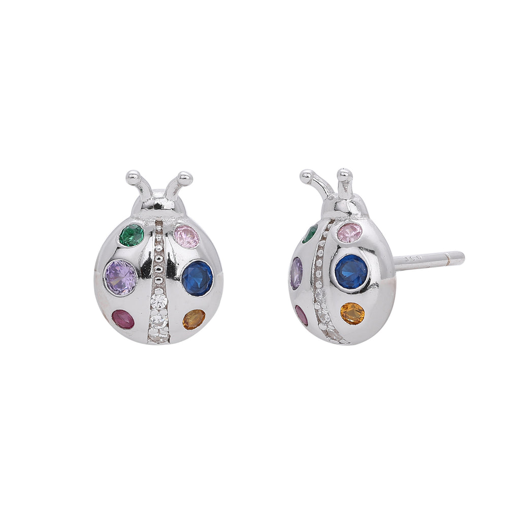 Damen Ohrstecker im kreativen Marienkäfer-Design aus hochwertigem 925 Sterling Silber Shop Nory